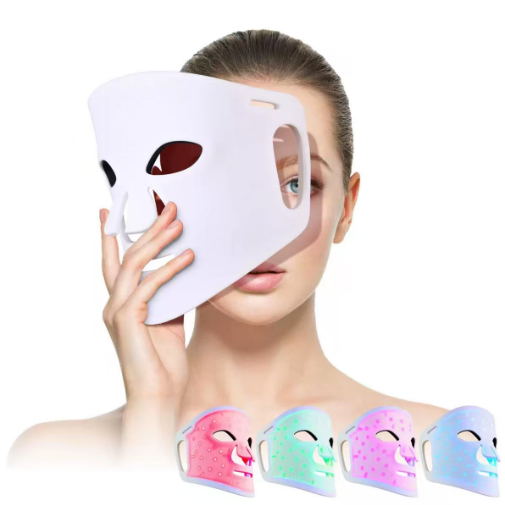 Woman holding the KKS-225 LED Mask showing its flexible design